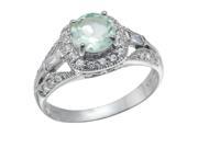 Sterling Silver Green Amethyst Ring 0.80 CT In Size 9