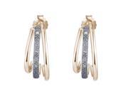 Yellow Gold Plated Sterling Silver Diamond Hoop Earrings 1 10 CT