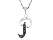 Sterling Silver Black Diamond Alphabet Pendant 1 8 CT Letter P