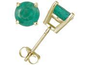 14K Yellow Gold Emerald Stud Earrings 1 2 CT