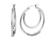 Sterling Silver Diamond Hoop Earrings 1 20 CT