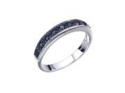Sterling Silver Black Diamond Wedding Band 1 4 CT In Size 6