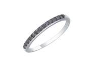 Sterling Silver Black Diamond Wedding Band 1 4 CT In Size 7