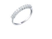 1 2 ctw Princess Diamond Wedding Band in 14K White Gold In Size 8