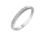 1 10 ctw Petite Diamond Wedding Band in 14K White Gold In Size 7