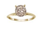 14K Yellow Gold Champagne Diamond Solitaire Ring 1 4 CT In Size 7