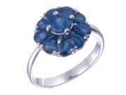 Sterling Silver Blue Sapphire Ring 1.85 CT In Size 6