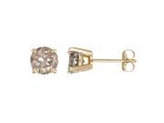 0.30 CT Champagne Diamond Stud Earrings 14k Yellow Gold