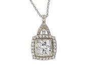 Sterling Silver Created White Sapphire Pendant 1.50 CT