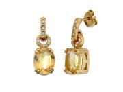 Yellow Gold Plated Citrine Earrings 3.2 CT