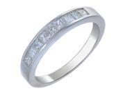 1 2 ctw Princess Diamond Wedding Band in 14K White Gold In Size 8