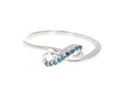 0.07 CT Blue Diamond Ring 10K White Gold Size 7