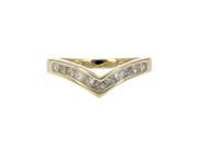 1 2 ctw Princess Diamond V Shape Wedding Band in 14K Yellow Gold In Size 7