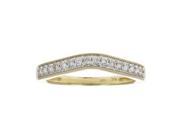 0.17 ctw Diamond V Shape Wedding Band in 14K Yellow Gold In Size 6
