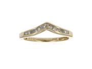 1 4 ctw Princess Diamond V Shape Wedding Band in 14K Yellow Gold In Size 7