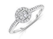 14K White Gold Diamond Engagement Ring 1 2 CT In Size 9