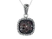Sterling Silver Champagne CZ Pendant With Chain Sterling Silver Champagne CZ Pendant With Chain