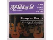 D Addario EJ26 Cust Lt Phos Bronze Ac Gt Strings 11 52