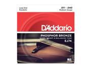 D Addario EJ74 Phosphor Bronze Mandolin Strings Medium 11 40