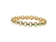 Ladies 4.73CTW Emerald And Diamond 14K Yellow Gold Bracelet