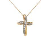 Ladies 0.11CTW Diamond 10K Yellow Gold Necklace