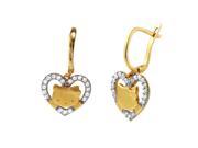Ladies 14K Yellow Gold Earrings With Cubic Zirconia