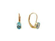 Ladies 10k Yellow Gold Earrings With Topaz