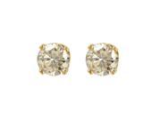 Ladies 0.7CTW Diamond 14K Yellow Gold Earrings
