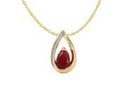 Ladies 3.91CTW Ruby And Diamond 10K Yellow Gold Necklace