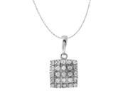 Ladies 0.25CTW Diamond 14K White Gold Necklace