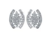 Ladies 1.05CTW Diamond 18K White Gold Earrings
