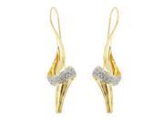 Ladies 0.3CTW Diamond 14K Yellow Gold Earrings