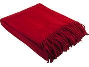 Aus Vio 100% Silk Red Fleece Throw Blanket