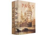 Paris and London Dual Book Lock Box With Key Lock