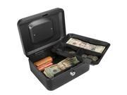 8 Inch Black Cash Box with Key Lock