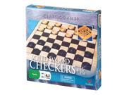 Solid Wood Checkers Tic Tac Toe