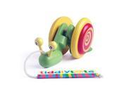 TiddlyTots Giggle Wiggle Snail Wooden Pull Along Toy