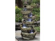 Zenvida Tiered Rock Waterfall Outdoor Garden Fountain 39