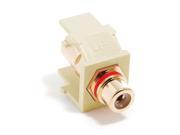 Leviton 40830 BIR Snap In RCA Connector Red Stripe Ivory