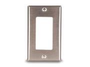Leviton 84401 40 Single Gang Decora Style Wall Plate Brushed Stainless Steel