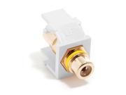 Leviton 40830 BWY Snap In RCA Connector Yellow Stripe White