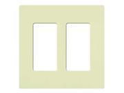 Lutron Claro 2 Gang Wallplate Almond LUTRON ELECTRONICS Decorative Switch Plates