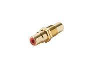 Steren 251 505 Female RCA Jack to Female RCA Jack Panel Mount Adapter Red Insul