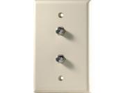 Cooper Wiring Devices 2072 2A 2 COAX Jacks with Mid Size Wallplate Almond