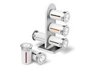Zevro MSRS601 Countertop 6 Canister Magnetic Spice Stand White