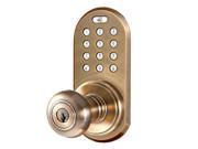 3 in 1 Keyless Entry Doorknob With RF Remote Control Touchpad Lockset Antique