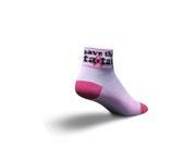 SockGuy Classic 2in Save the Ta Tas Pink Cycling Running Socks S M