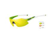 Tifosi Optics 2014 Podium XC Interchangeable Lens Sunglasses Clarion White Green Frame Clarion Yellow AC Red Clear