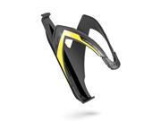 Elite Custom Race Bicycle Water Bottle Cage Black Soft Touch w Fluo Yellow Logo