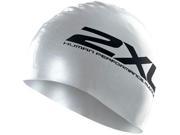 2XU 2014 15 Silicone Swim Cap US1355f Silver Black One Size